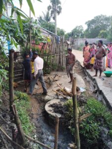 on the initiative of the mukhiya the damaged hand pump was repaired